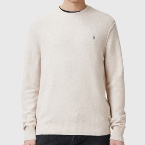 AllSaints Statten Ramskull Oatmeal Crew Neck Jumper